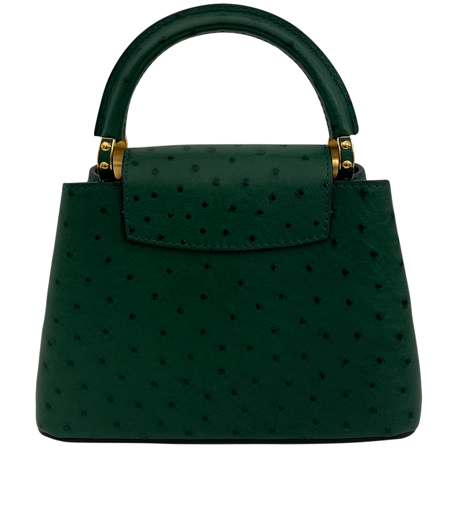 Capucines Mini, 4.600&euro;, Bolso, Verde, Animal - Avestruz, Vista trasera